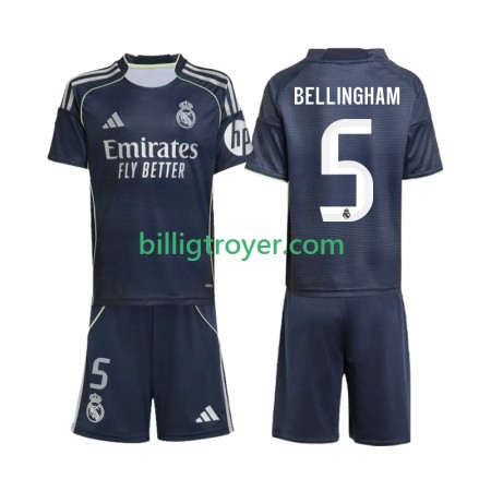 Billige Fotballdrakter Real Madrid Jude Bellingham 5 Barn Bortedraktsett 2025/26 Kortermet